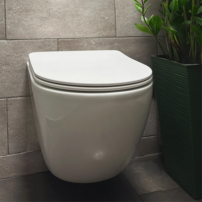 WC Schüssel Randlos Carlo Mini Tornado – Weiß 49 × 36,5 cm