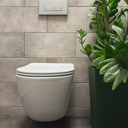 WC Schüssel Randlos Carlo Mini Tornado – Weiß 49 × 36,5 cm