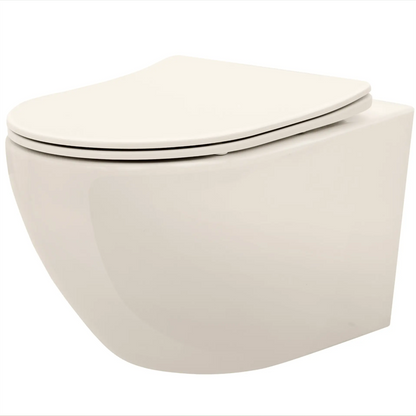 Wandhängendes WC Carlo Mini – Ecru Glänzend 49,5 × 37 cm