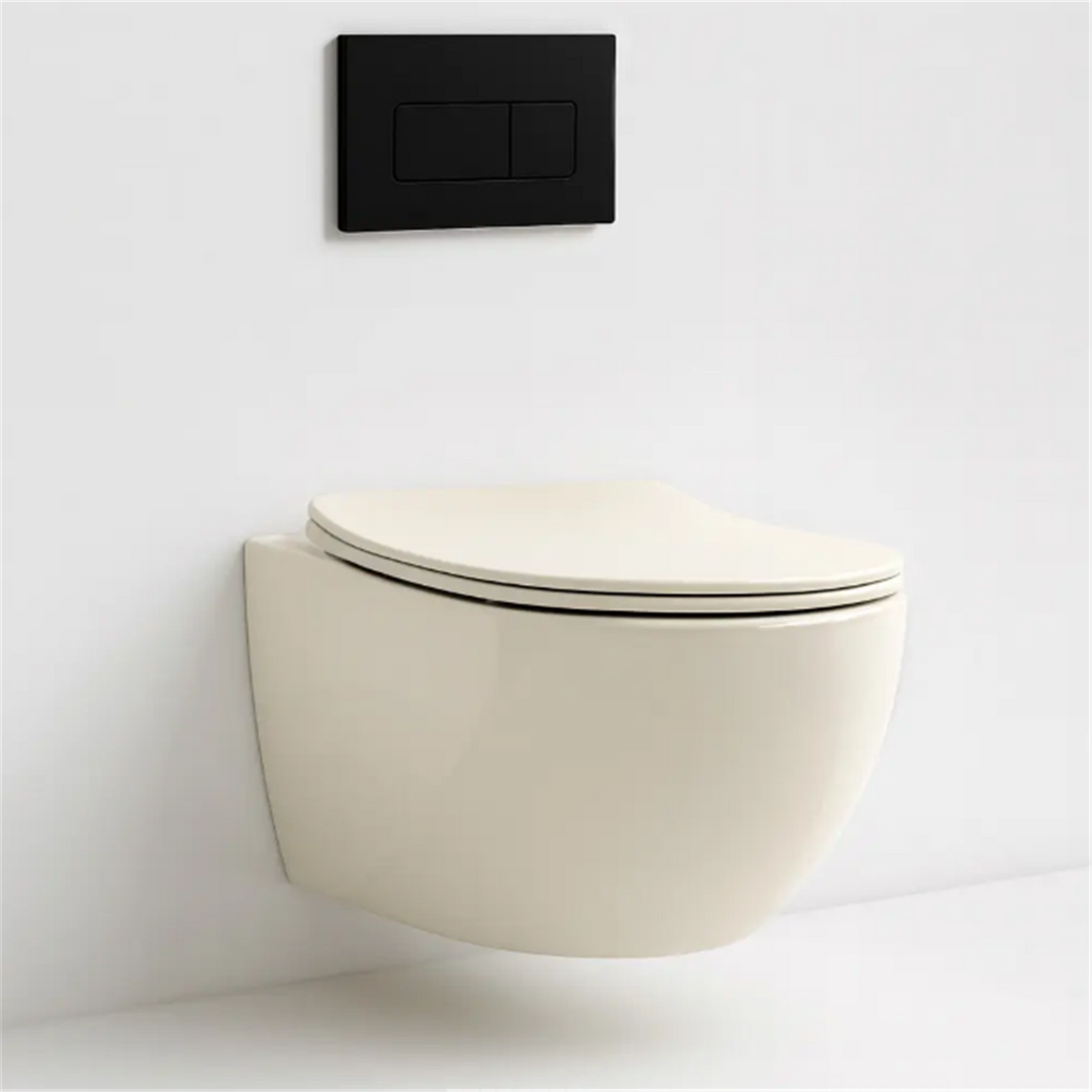 Wandhängendes WC Carlo Mini – Ecru Glänzend 49,5 × 37 cm