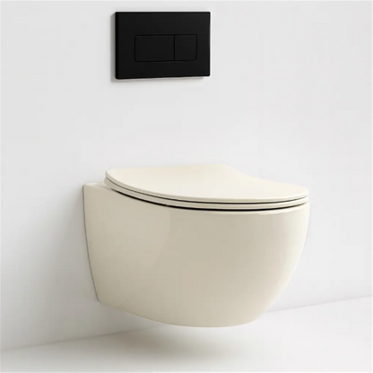 Wandhängendes WC Carlo Mini – Ecru Glänzend 49,5 × 37 cm