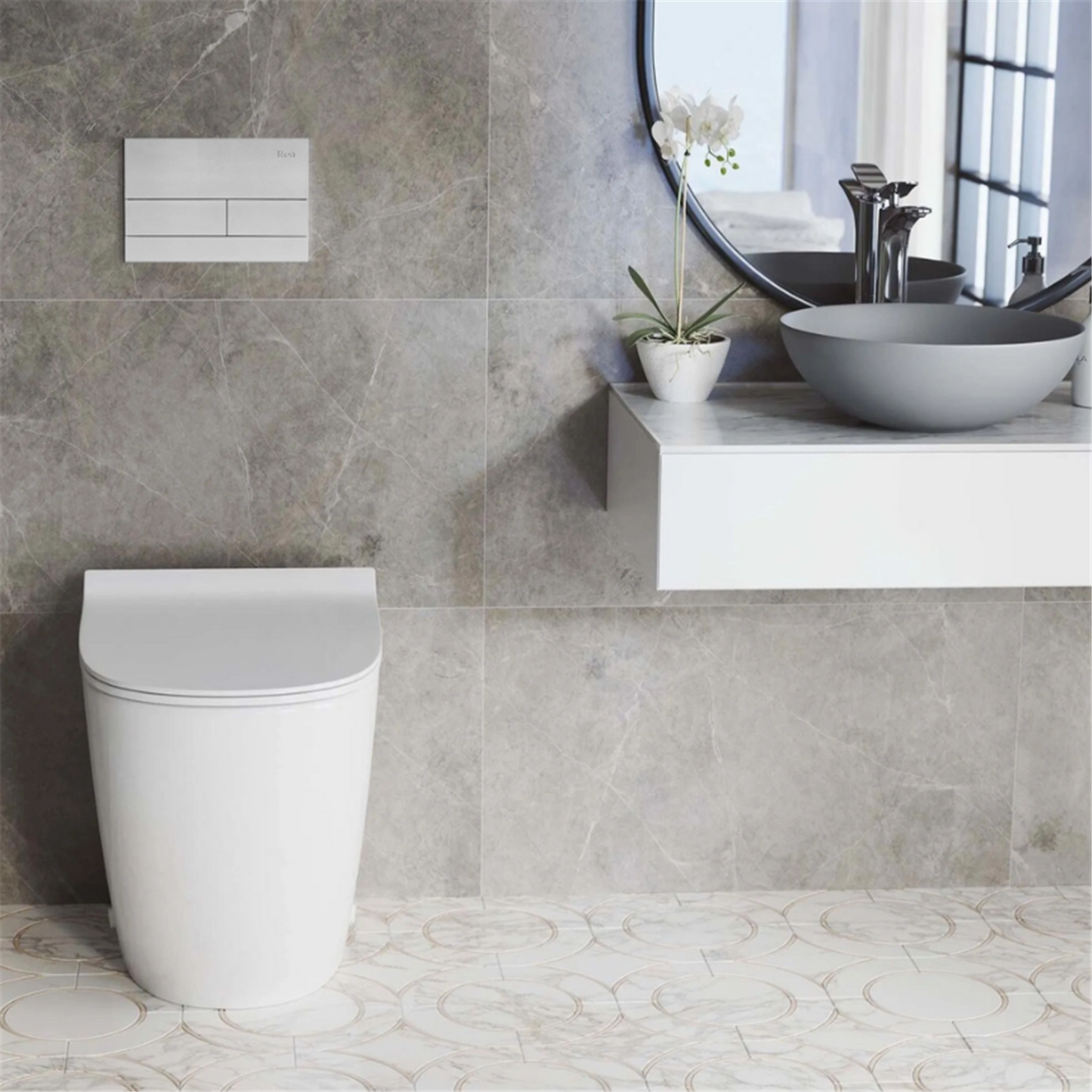 Unterputz WC Gestell Slim 024N Stahl Matt HD Drückerplatte