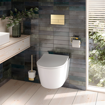 Unterputz WC Gestell Slim 024N Gold HD Drückerplatte