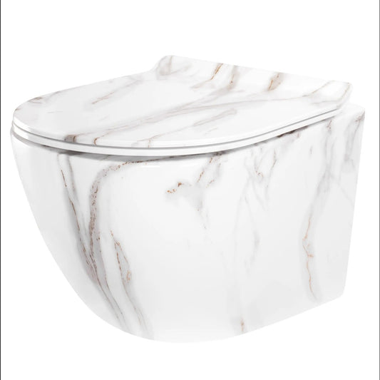 WC-Schüssel Randlos Carter Tornado Aiax – Steinoptik 49 × 37 cm