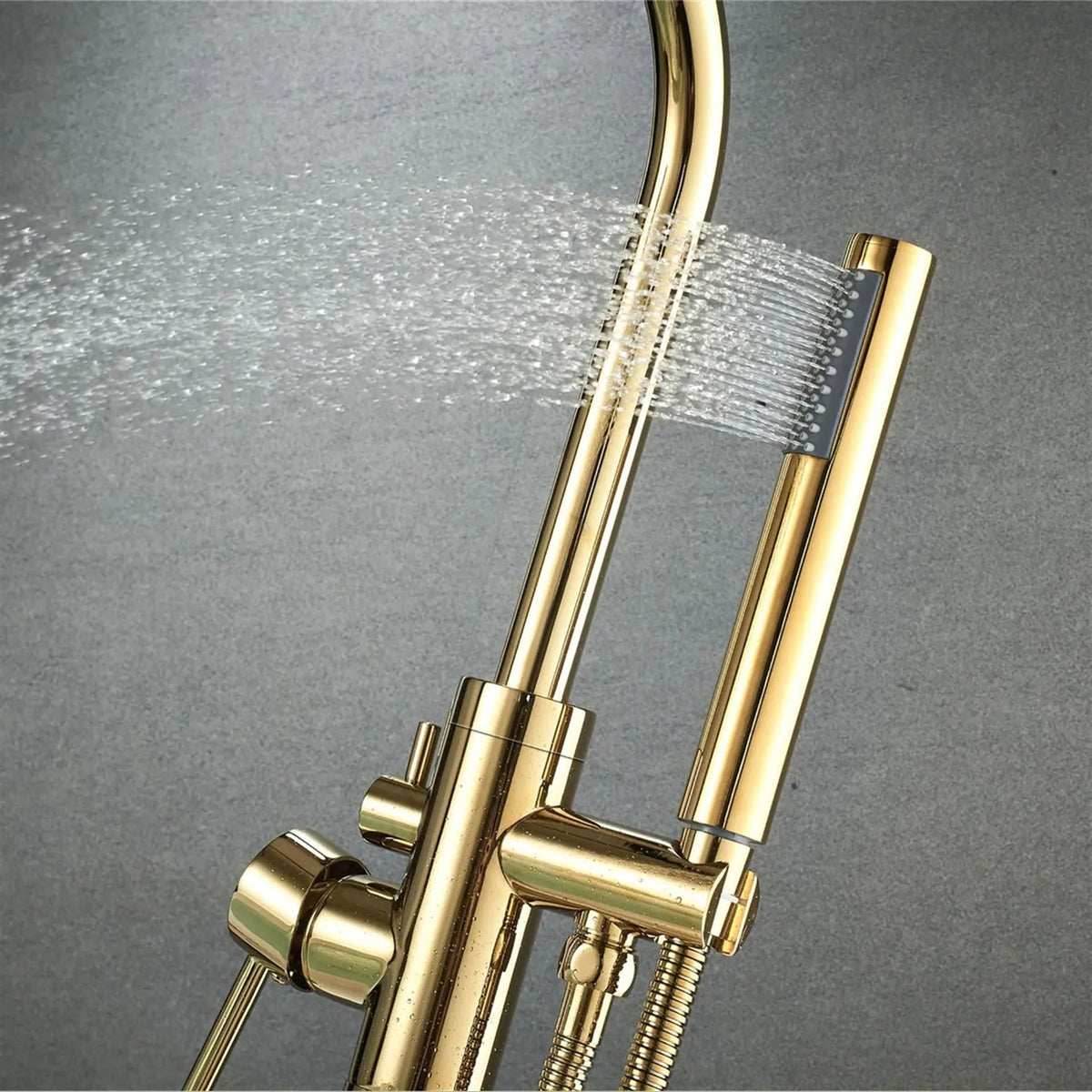 Freistehende Wannenarmatur Lungo – Gold