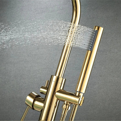 Freistehende Wannenarmatur Lungo – Gold