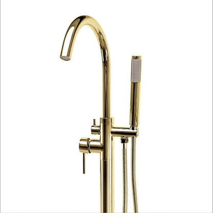 Freistehende Wannenarmatur Lungo – Gold
