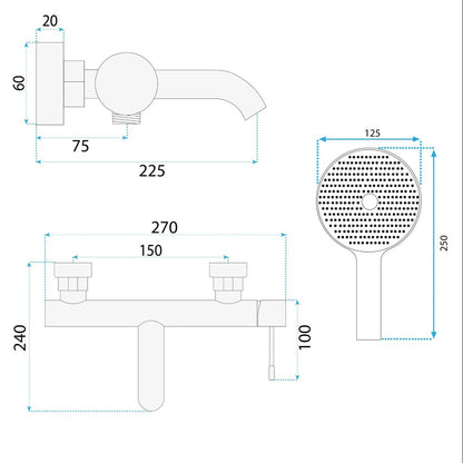Badewannenarmatur Rivo Kupfer Matt