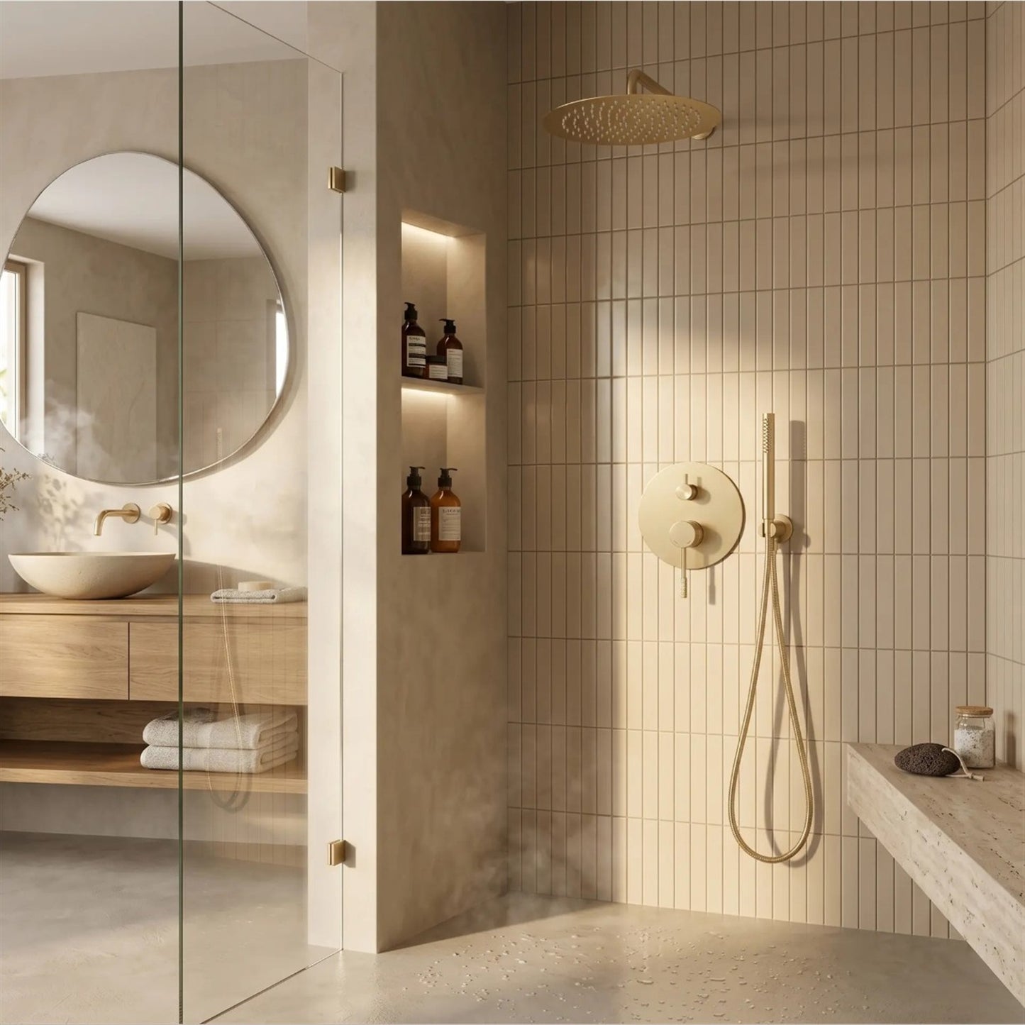 Unterputz-Duschset Venti – Gold Matt