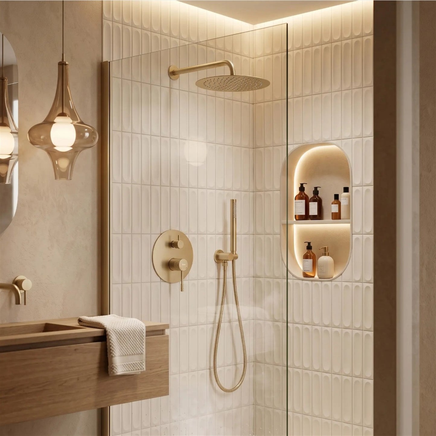 Unterputz-Duschset Venti – Gold Matt