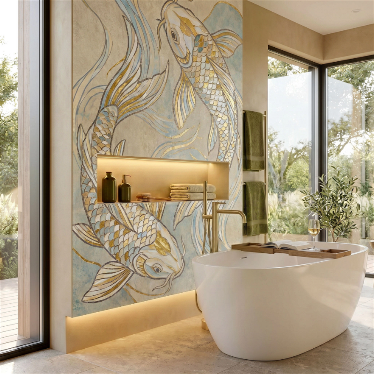 Badewannenarmatur Clif Gold Matt freistehend mit Handbrause