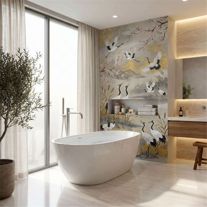 Badewannenarmatur Clif Chrom freistehend mit Handbrause