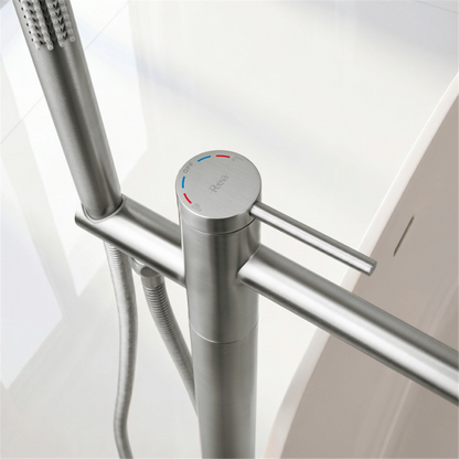 Badewannenarmatur Clif Chrom freistehend mit Handbrause