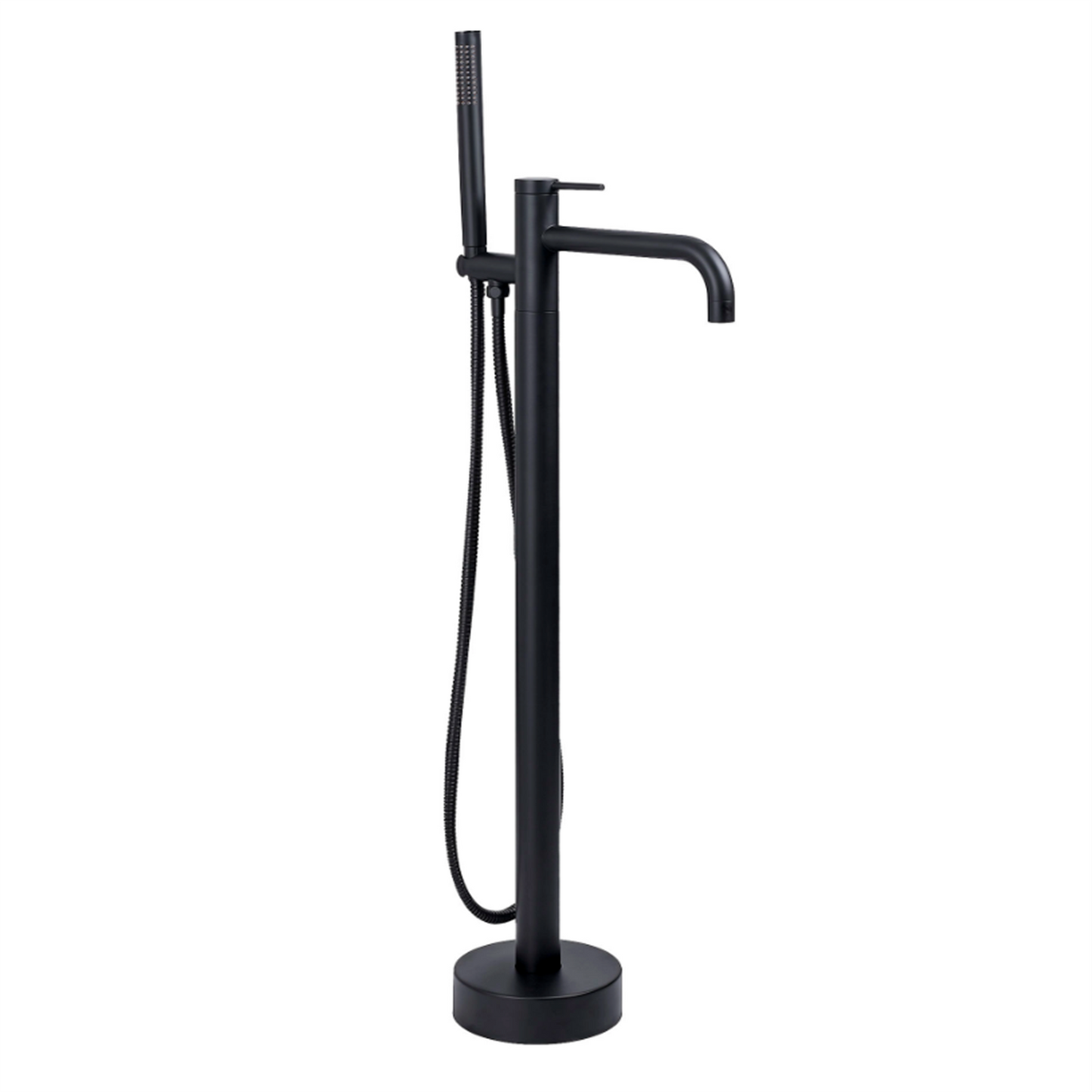 Badewannenarmatur Clif Schwarz freistehend mit Handbrause