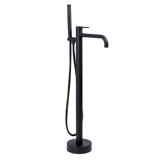 Badewannenarmatur Clif Schwarz freistehend mit Handbrause