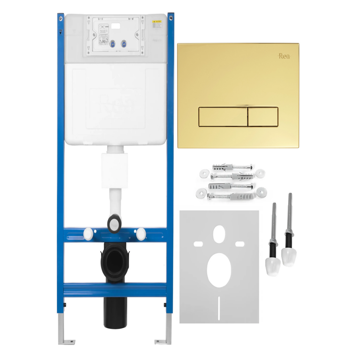 Vorwandelement für WC K011A-Q mit HD Betätigungsplatte Gold