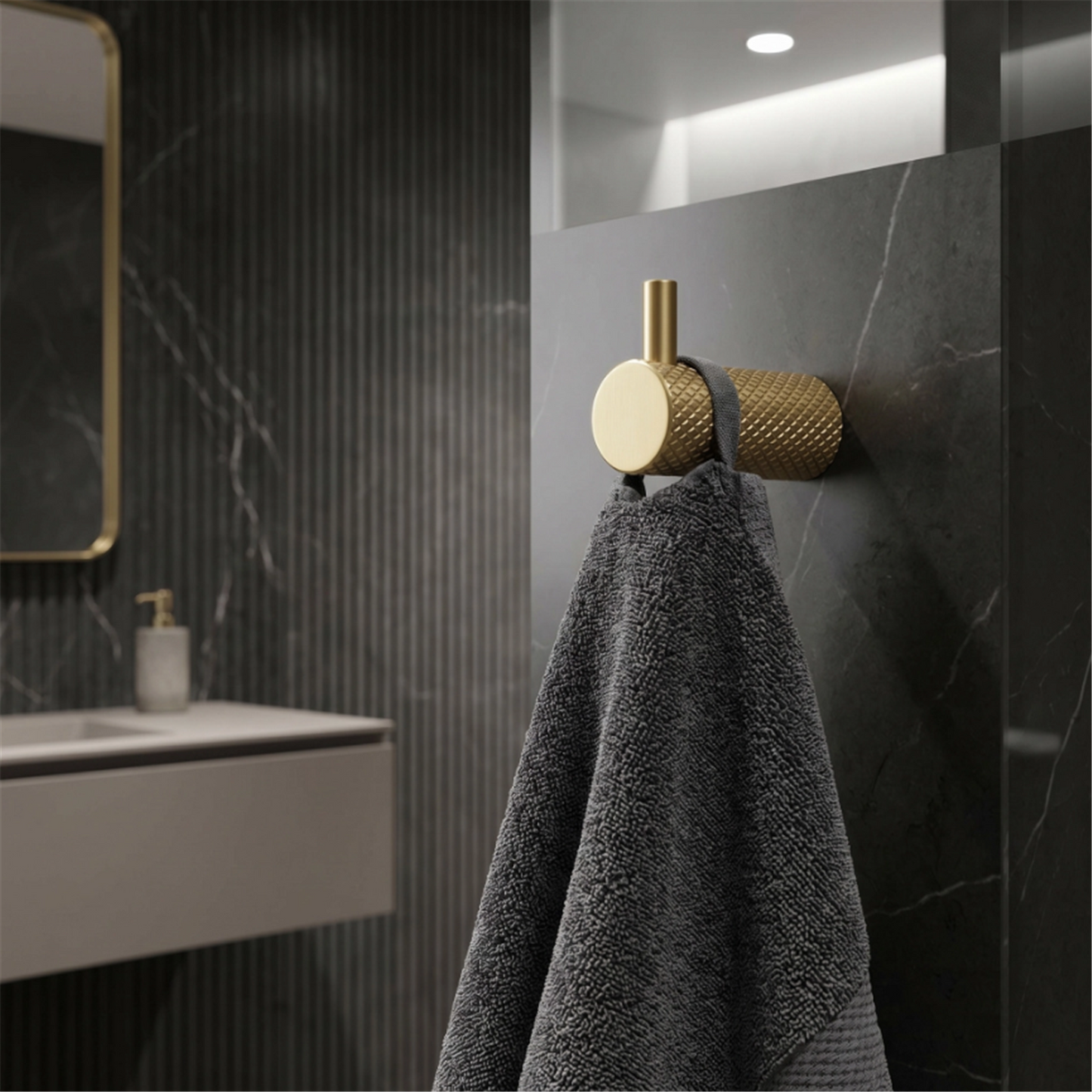 Badezimmerhaken A62305BG Gold Matt | Eleganter Wandhaken fürs Bad