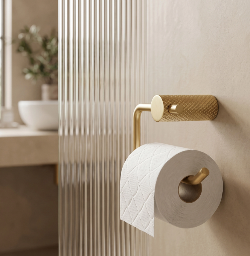 Toilettenpapierhalter Gold Matt Wandmontage Metall