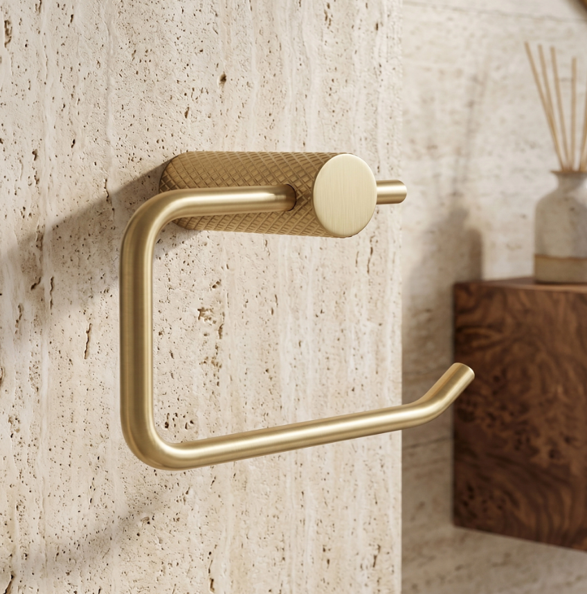 Toilettenpapierhalter Gold Matt Wandmontage Metall