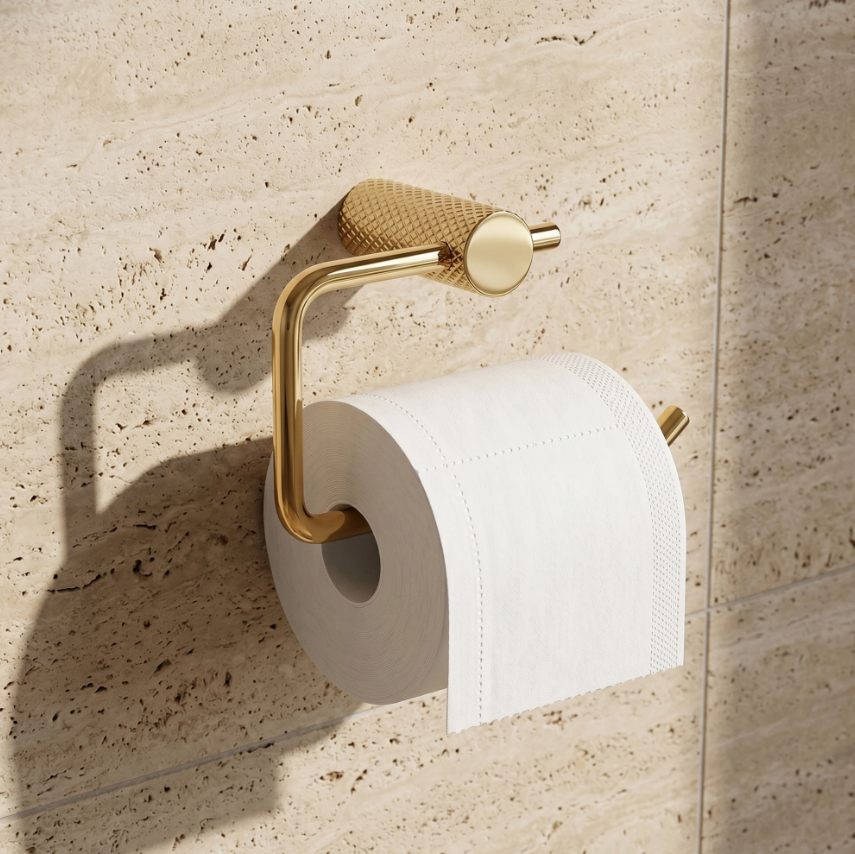 Toilettenpapierhalter Gold Wandmontage Metall