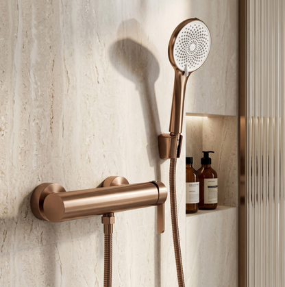 Badewannenarmatur Ontario Side Kupfer Matt mit Handbrause