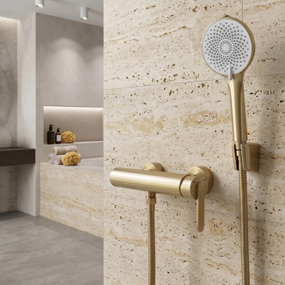 Badewannenarmatur Ontario Side Gold Matt mit Handbrause