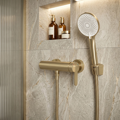 Badewannenarmatur Ontario Side Gold Matt mit Handbrause