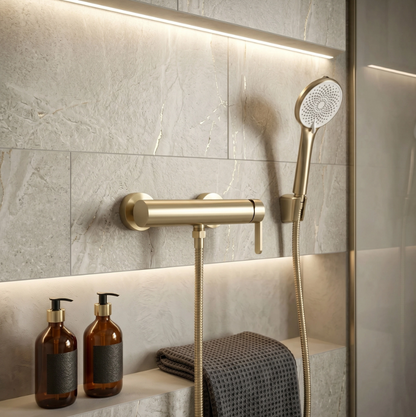 Badewannenarmatur Ontario Side Gold Matt mit Handbrause