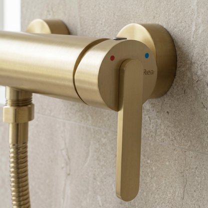 Badewannenarmatur Ontario Side Gold Matt mit Handbrause