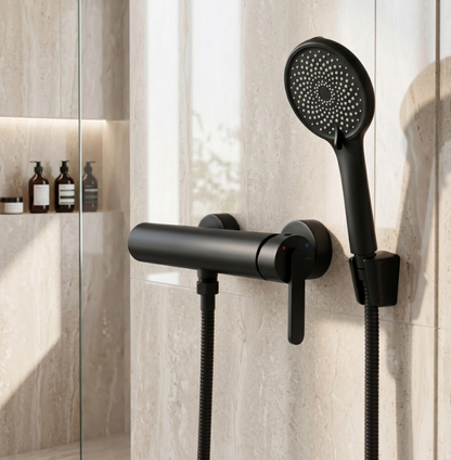 Badewannenarmatur Ontario Side Schwarz  mit Handbrause