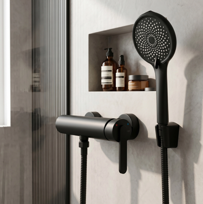 Badewannenarmatur Ontario Side Schwarz  mit Handbrause