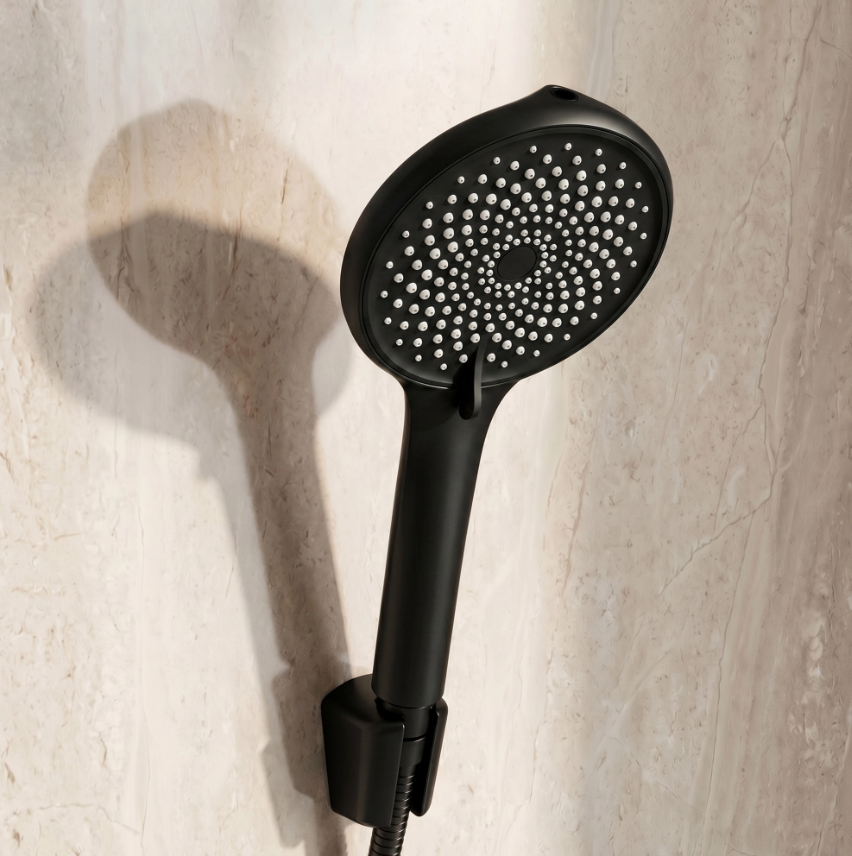 Badewannenarmatur Ontario Side Schwarz  mit Handbrause
