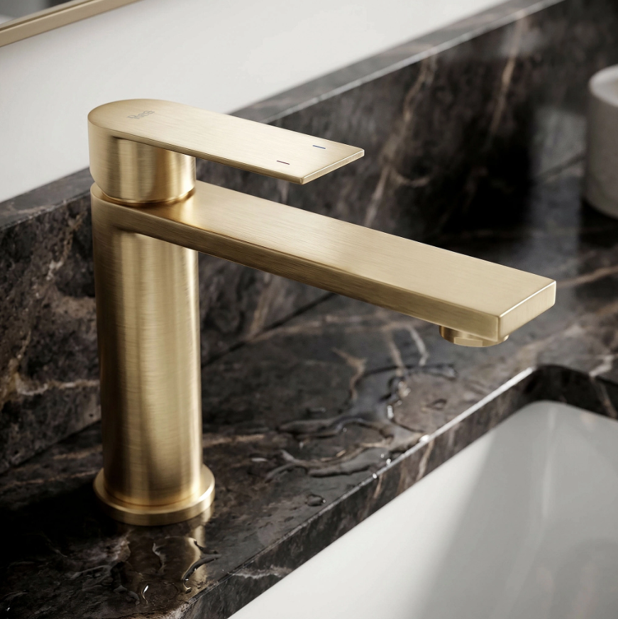 Waschtischarmatur Hunter – Gold Matt Low