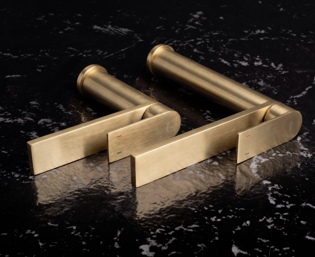 Waschtischarmatur Hunter – Gold Matt Low