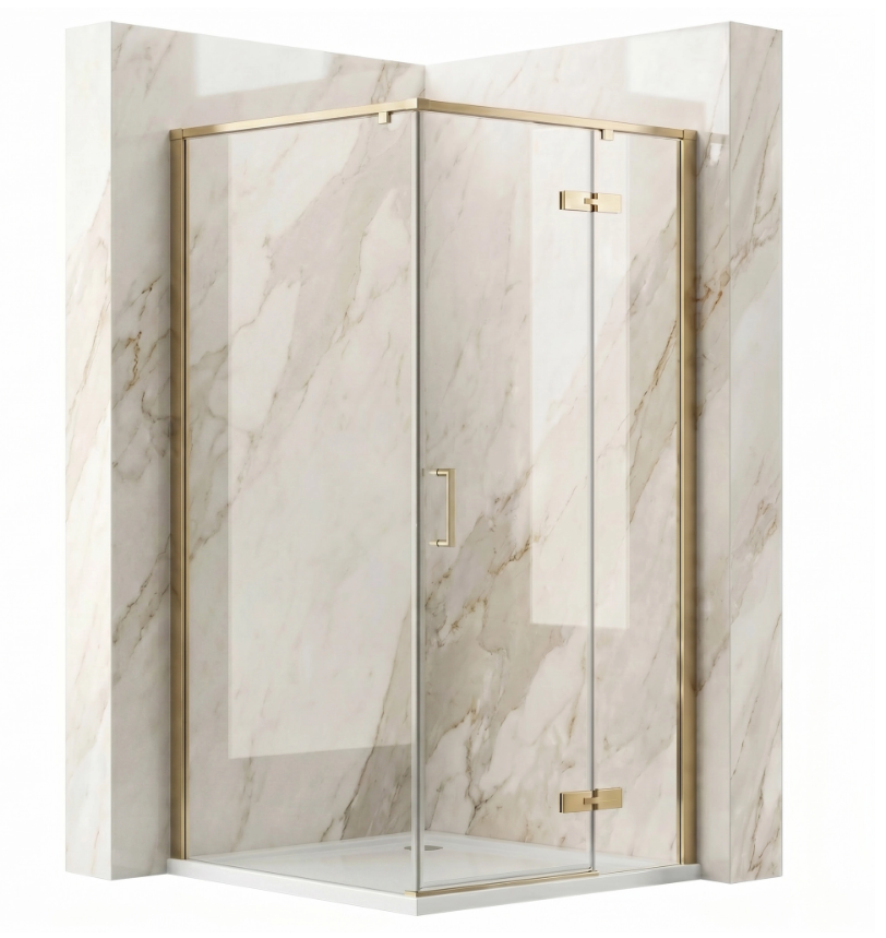 Duschkabine Bruno 90x90 cm Gold Matt - Pendeltür