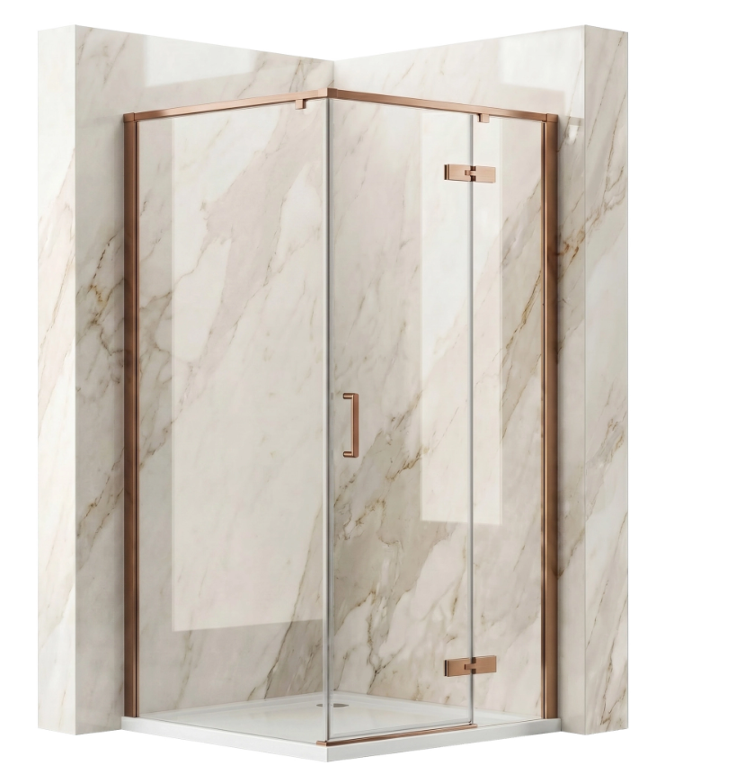 Duschkabine Bruno 90x90 cm Kupfer Matt – Pendeltür