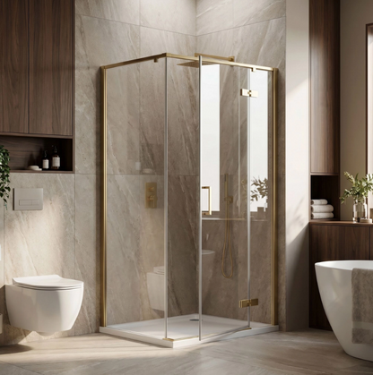 Duschkabine Bruno 120x90 cm Gold Matt – Pendeltür