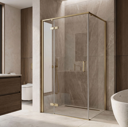 Duschkabine Bruno 120x90 cm Gold Matt – Pendeltür
