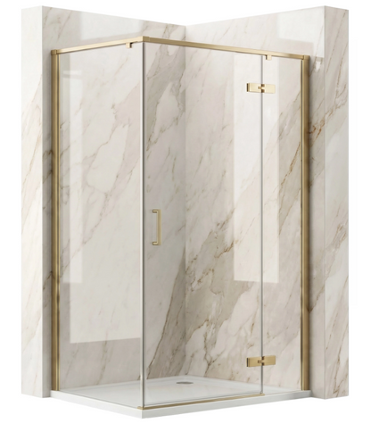 Duschkabine Bruno 100x80 cm Gold Matt – Pendeltür