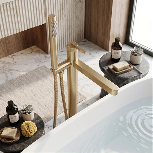 Freistehende Wannenarmatur Grace – Gold Matt