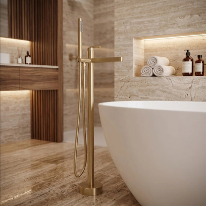 Freistehende Wannenarmatur Grace – Gold Matt