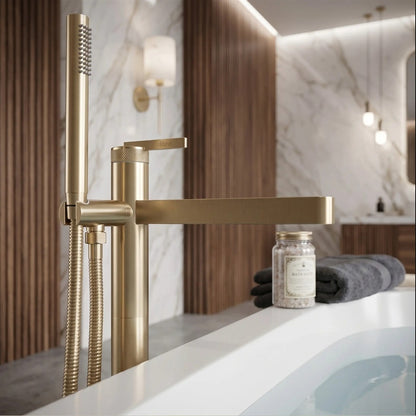 Freistehende Wannenarmatur Grace – Gold Matt