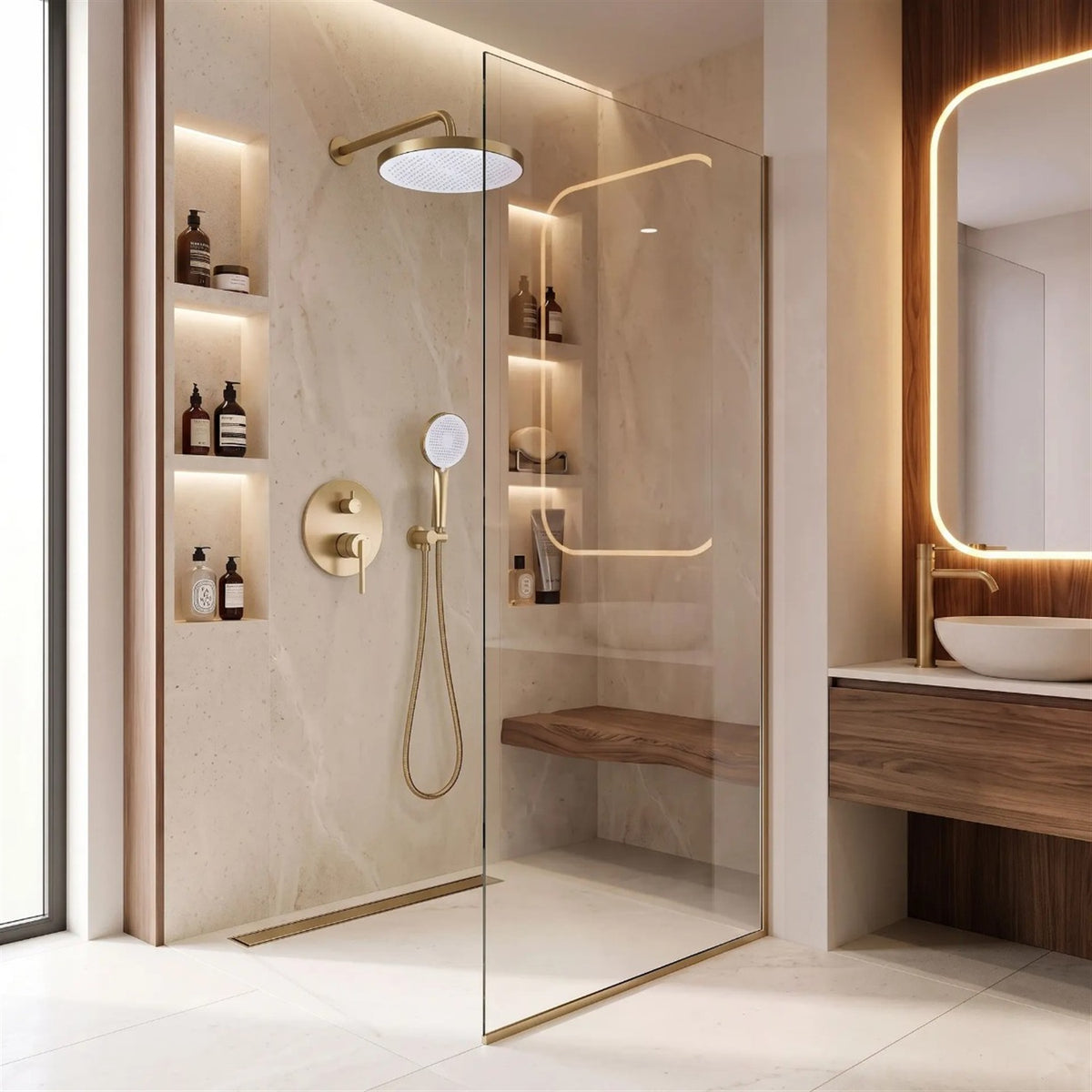 Unterputz-Duschset Grace – Gold Matt