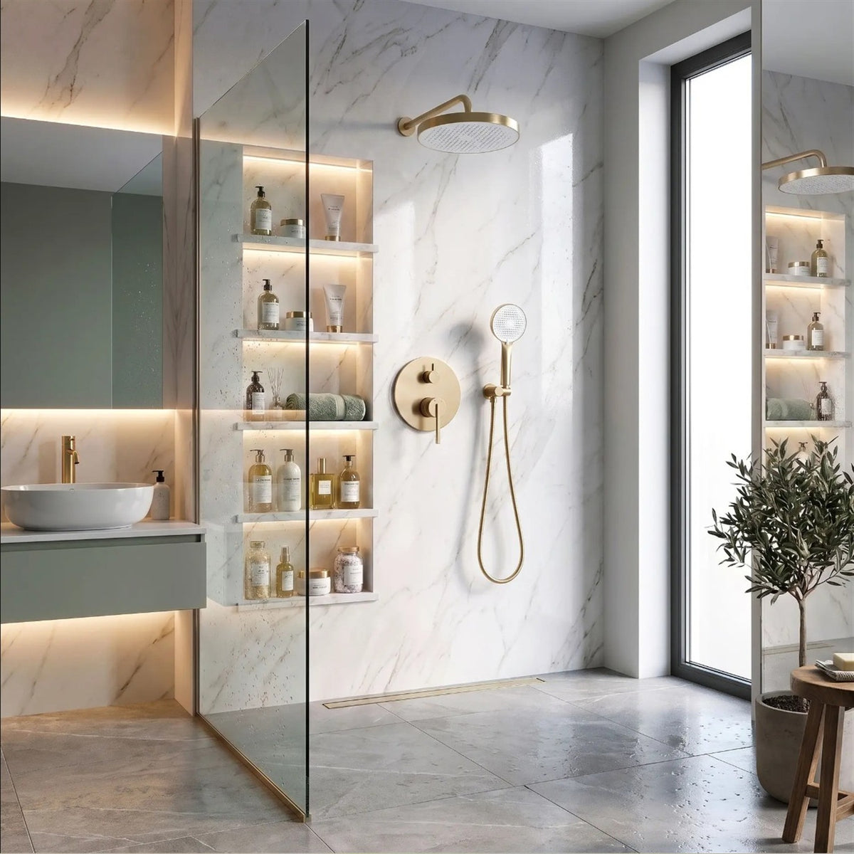 Unterputz-Duschset Grace – Gold Matt