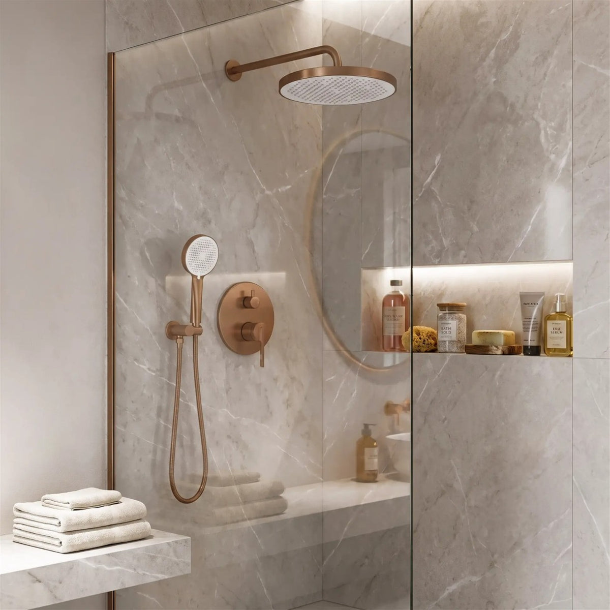 Unterputz-Duschset Grace – Kupfer Matt