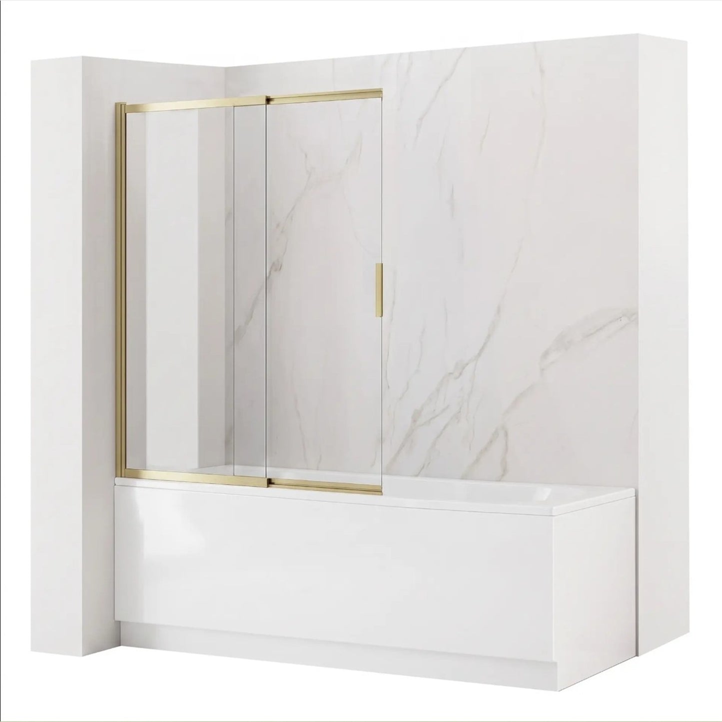 Duschwand Schiebetür Dario – Gold Matt 80 × 140 cm
