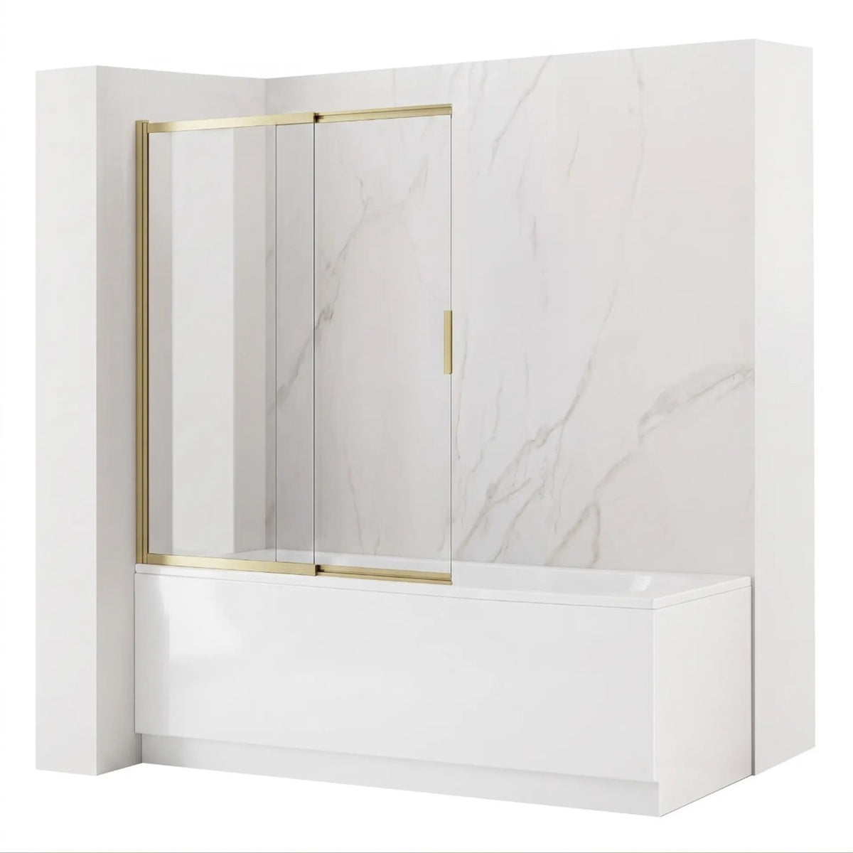Duschwand Schiebetür Dario – Gold Matt 120 × 140 cm