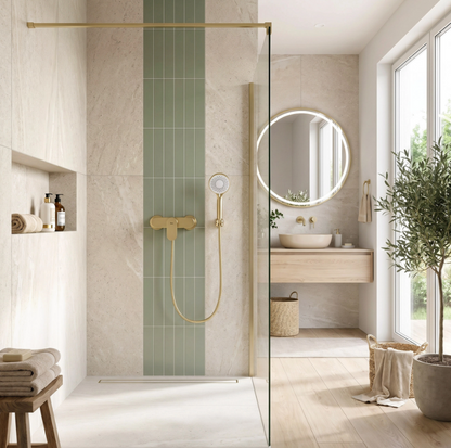 Duscharmatur Drop Gold Matt mit Handbrause