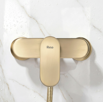 Duscharmatur Drop Gold Matt mit Handbrause