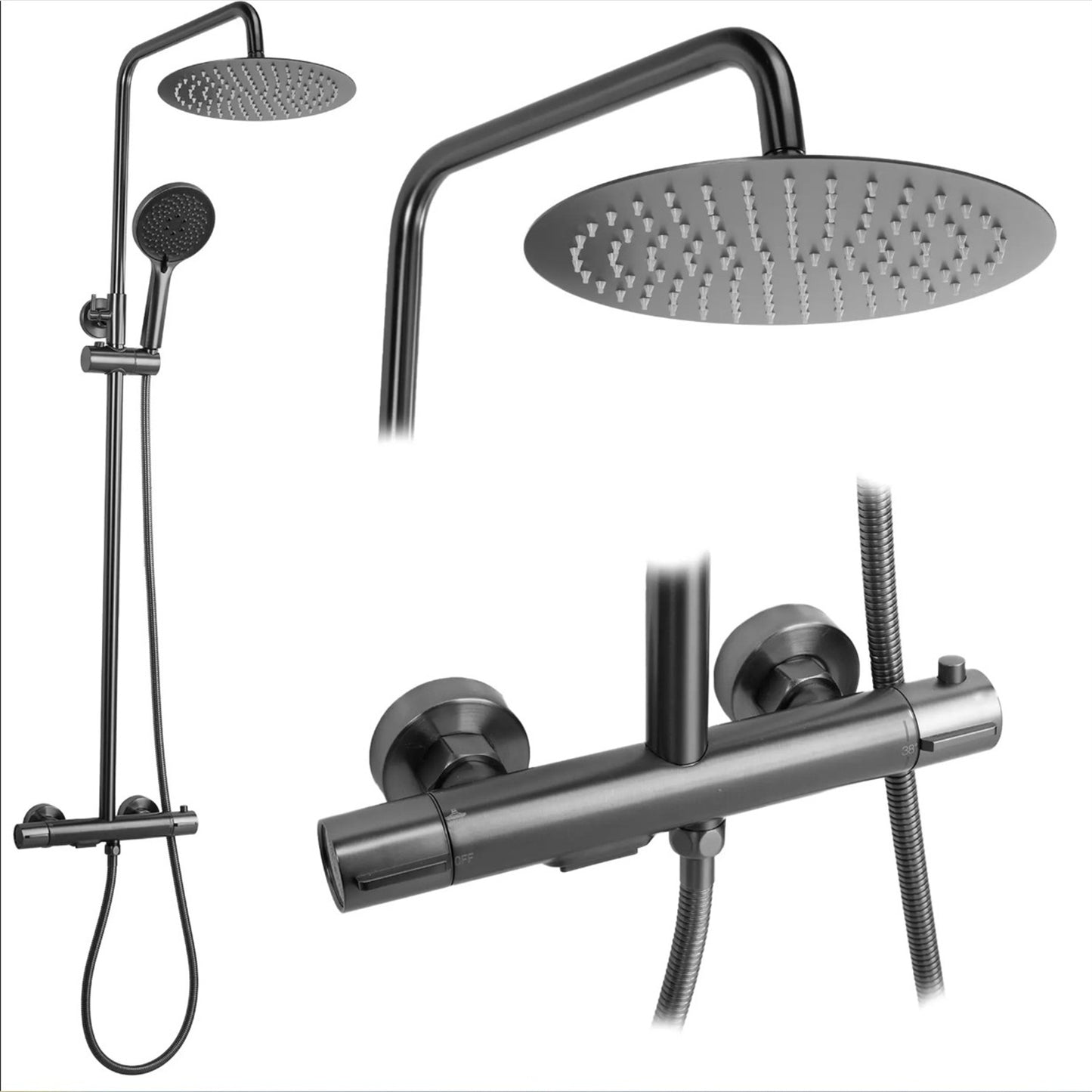 Thermostat-Duschset Drop – Titan